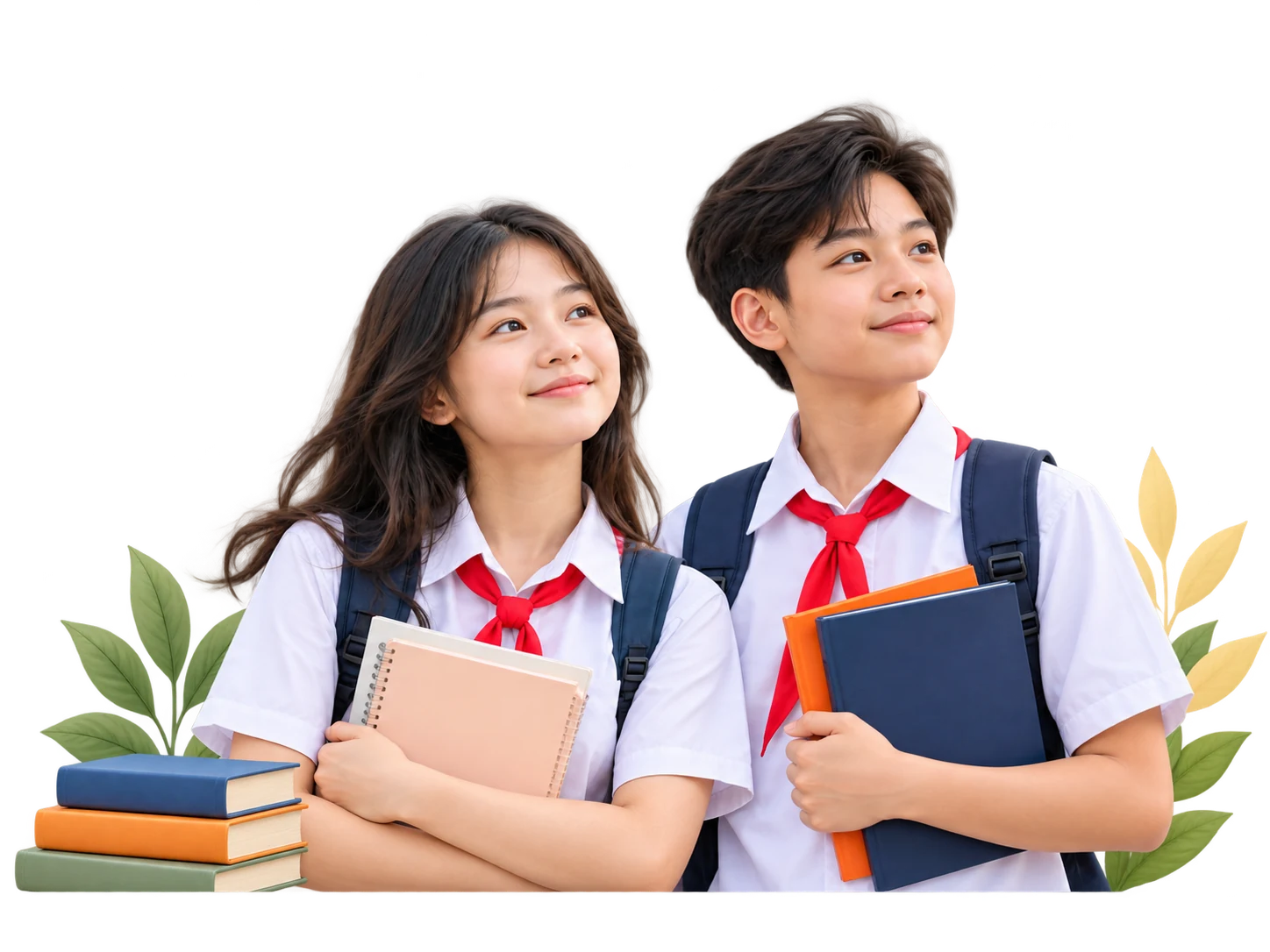 Hai học sinh cùng sách tiếng Anh